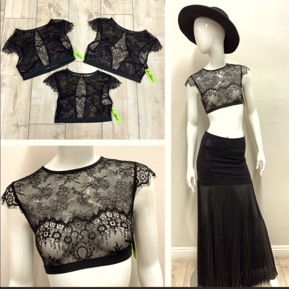 Sam Edelman delicate black lace bra crop top 🖤